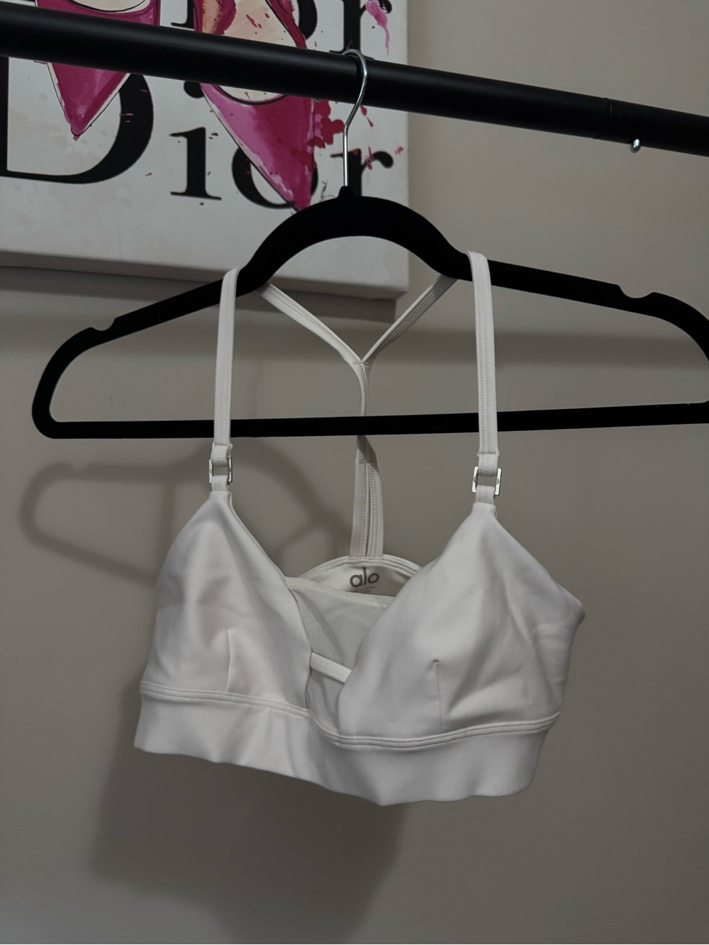 Alo Yoga White Strappy Sports Bra
